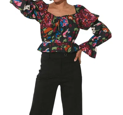 Cleobella Jasmine Blouse In Garden Floral In Black