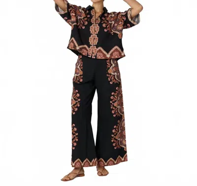 Cleobella Jeni Blouse In Dark Lagos In Black