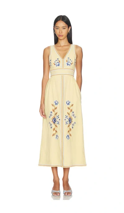 Cleobella Jessamyn Ankle Dress In Yellow