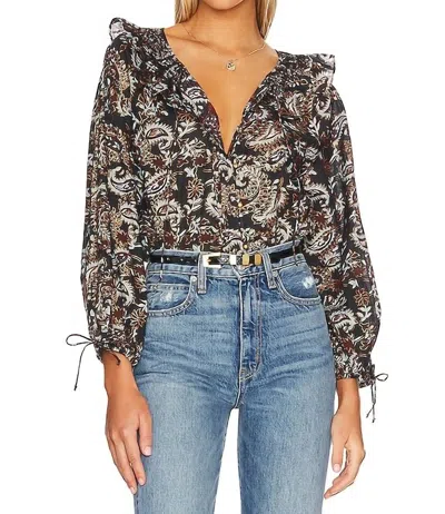 Cleobella Jillian Blouse In Avalon Block Print In Multi