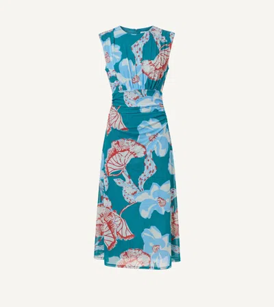 Cleobella Joelle Vibrant Floral Midi Dress In La Rouge North Sea Print In Multi