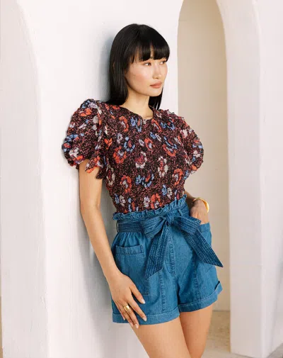 Cleobella Joplin Short | Classic Blue In Animal Print