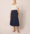 Cleobella Josie Midi Skirt In Dark Denim