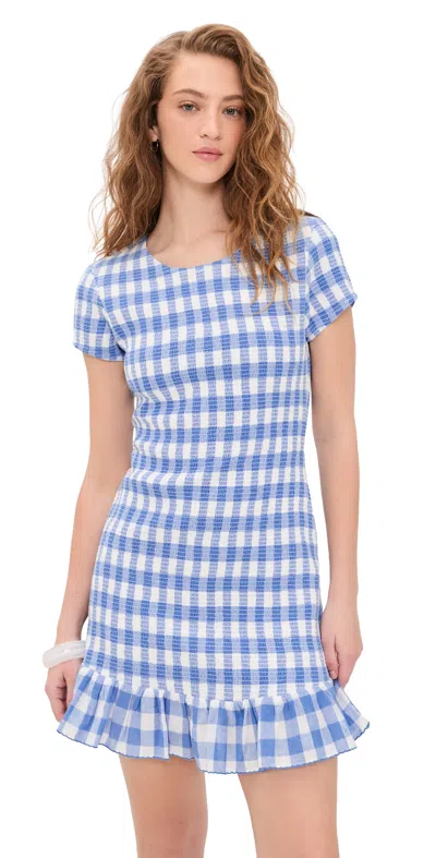 Cleobella June Mini Dress Blue Bonnet Gingham