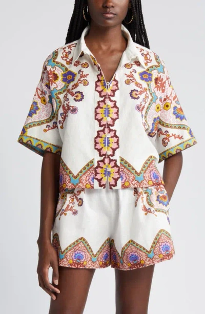 Cleobella Jeni Cotton & Linen Button-up Shirt In Lagos Print