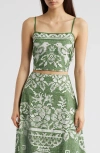 Cleobella Juniper Cropped Top In Verdant Flight In Green