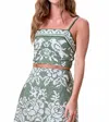 Cleobella Juniper Cropped Top In Verdant Flight In Green