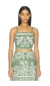 Cleobella Juniper Cropped Top In Verdant Flight In Green