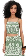 Cleobella Juniper Cropped Top In Verdant Flight In Green