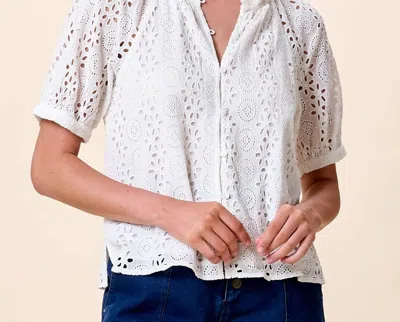 Cleobella Kate Short Sleeve Blouse In Ivory In White