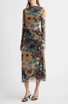 Cleobella Katya Long Sleeve Midi Dress In Foraged Violets