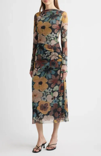 Cleobella Katya Long Sleeve Midi Dress In Foraged Violets