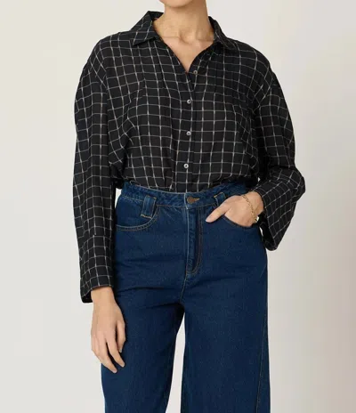 Cleobella Keira Button Front Blouse In Saup In Black