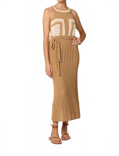 Cleobella Kiana Crochet Midi Dress In Beige/ivory In Brown
