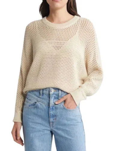 Cleobella Kiara Open Stitch Organic Cotton Sweater In Ivory In White