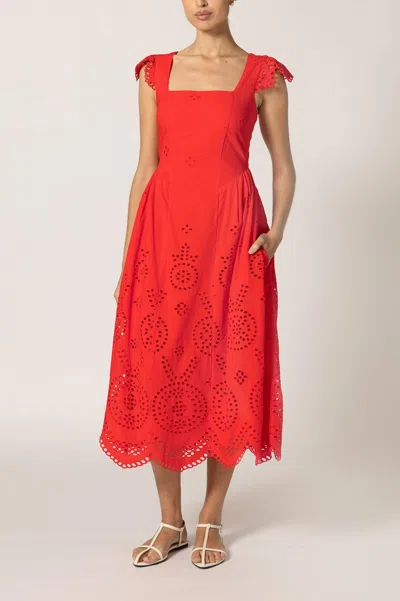 Cleobella Kiki Midi Dress In Poppy Red