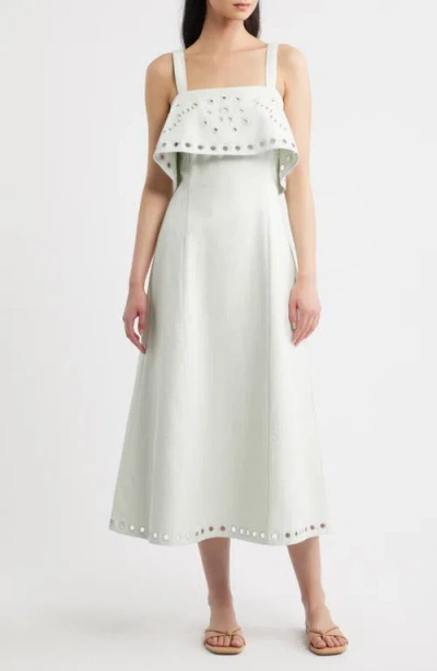 Cleobella Kinsale Embroidered Eyelet Midi Dress In Neutral
