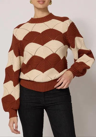Cleobella Kori Sweater In Ivory/ Terracotta In Multi