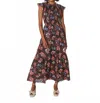 Cleobella Kyah Ankle Dress In Calista Floral In Animal Print
