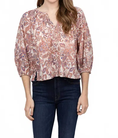 Cleobella Kyla Blouse In Amara Floral In Brown