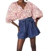 Cleobella Kyla Blouse In Amara Floral Print In Pink