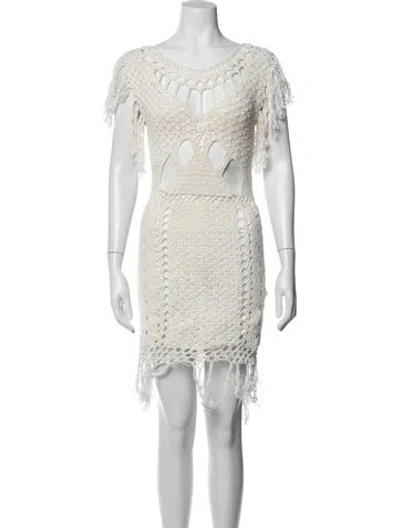 Pre-owned Cleobella Lace Pattern Mini Dress In Neutral