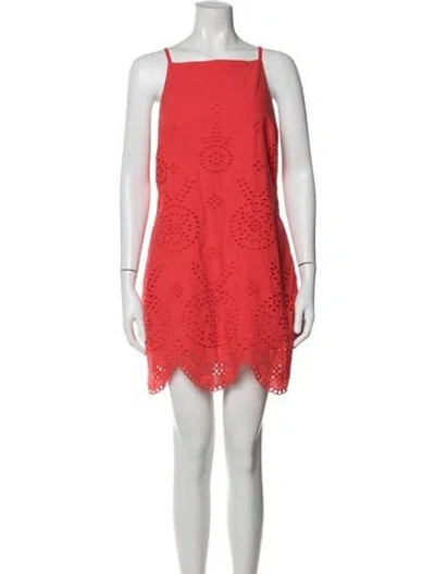 Pre-owned Cleobella Lace Pattern Mini Dress In Red