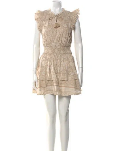Pre-owned Cleobella Lace Pattern Mini Dress In White
