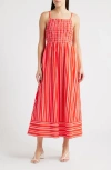 Cleobella Lacy Ankle Dress In Poppy In Red