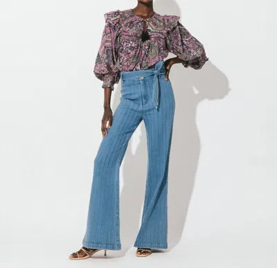 Cleobella Lachlan Pintuck Pant In Denim In Multi