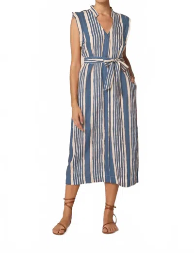 Cleobella Lani Midi Dress In Vecchio Stripe Blue In Multi