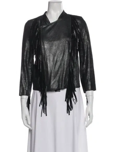 Pre-owned Cleobella Leather Biker Jacket In Multi