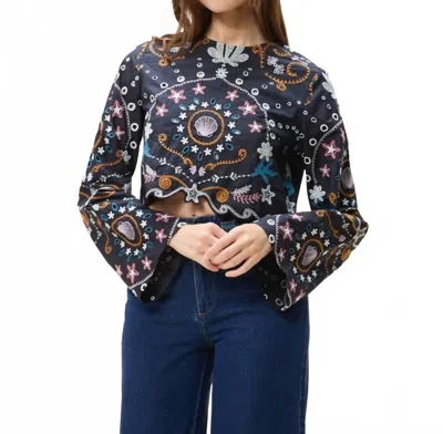 Cleobella Leela Embroidered Top In Black In Multi