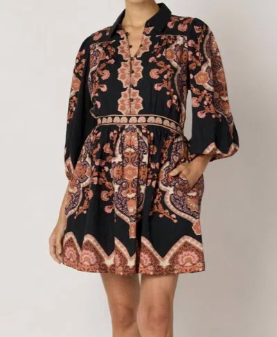 Cleobella Leigh Dress In Dark Lagos Print In Black
