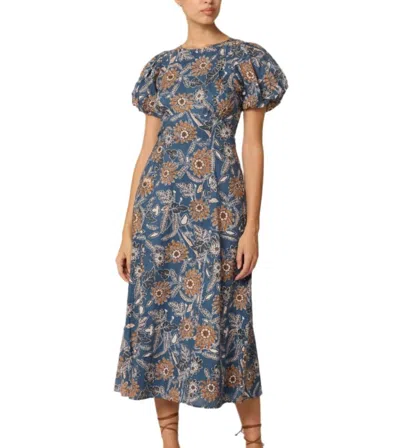 Cleobella Leslie Midi Dress In Magnolia Floral Print In Blue