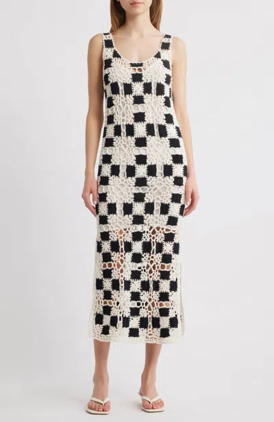 Cleobella Lily Crochet Midi Dress In Ivory/black