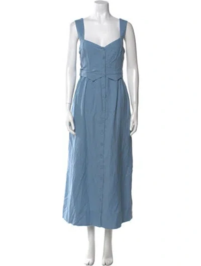 Pre-owned Cleobella Linen Long Dress In Blue