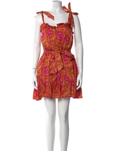 Pre-owned Cleobella Linen Mini Dress In Orange