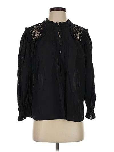 Pre-owned Cleobella Long Sleeve Blouse In Black