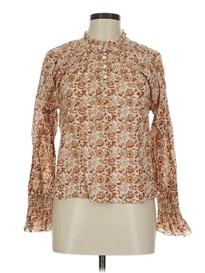 Pre-owned Cleobella Long Sleeve Blouse In Brown