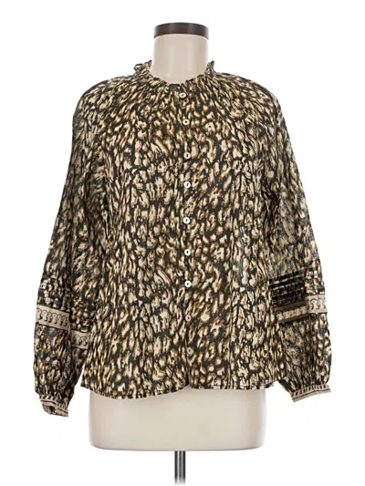 Pre-owned Cleobella Long Sleeve Blouse In Brown