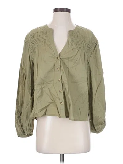 Pre-owned Cleobella Long Sleeve Blouse In Green