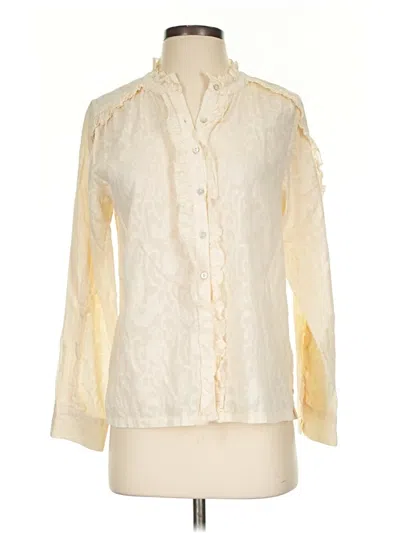 Pre-owned Cleobella Long Sleeve Blouse In Ivory
