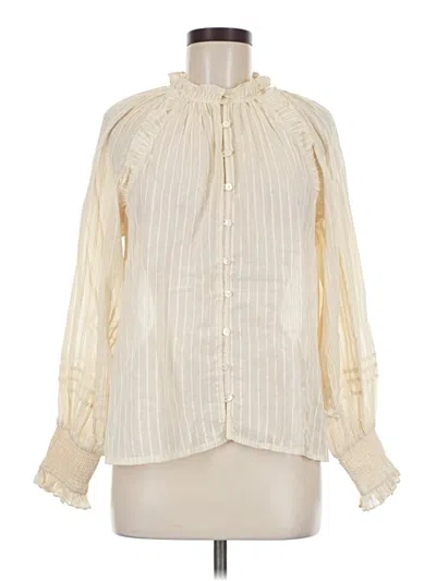 Pre-owned Cleobella Long Sleeve Blouse In Ivory