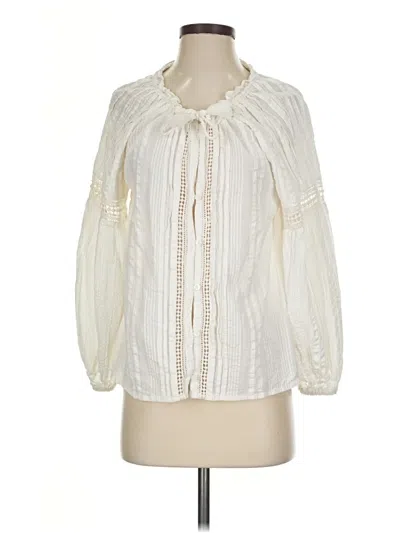 Pre-owned Cleobella Long Sleeve Blouse In Ivory