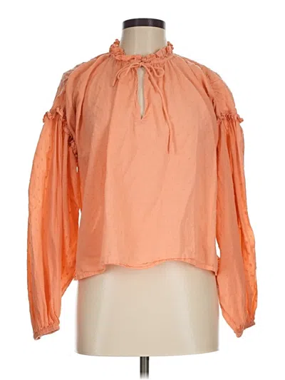 Pre-owned Cleobella Long Sleeve Blouse In Orange