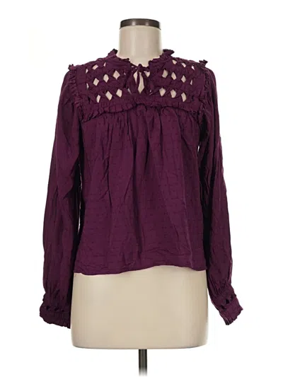 Pre-owned Cleobella Long Sleeve Blouse In Purple