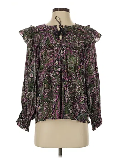 Pre-owned Cleobella Long Sleeve Blouse In Purple