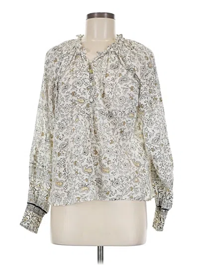 Pre-owned Cleobella Long Sleeve Blouse In Silver