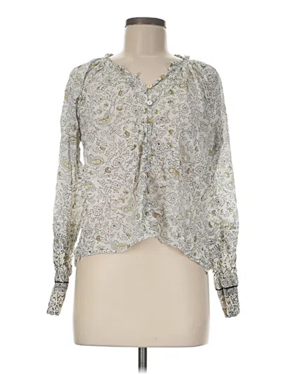 Pre-owned Cleobella Long Sleeve Blouse In Silver